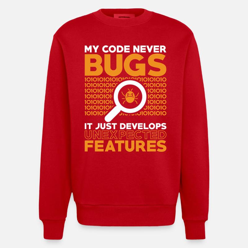 Code Codeur Programmeur Développeur Codeur - Sweat bio épais oversize fabriqué en UE - rouge