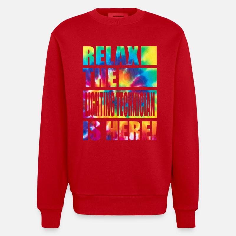 Technicien d’éclairage drôle de dicton - Sweat bio épais oversize fabriqué en UE - rouge