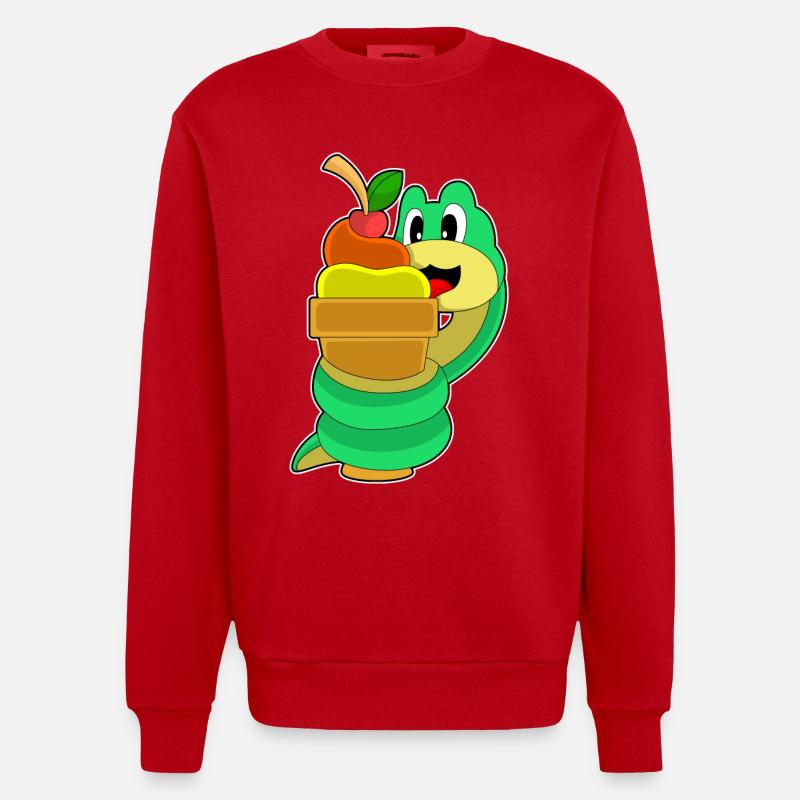 Crème glacée gaufre serpent - Sweat bio épais oversize fabriqué en UE - rouge