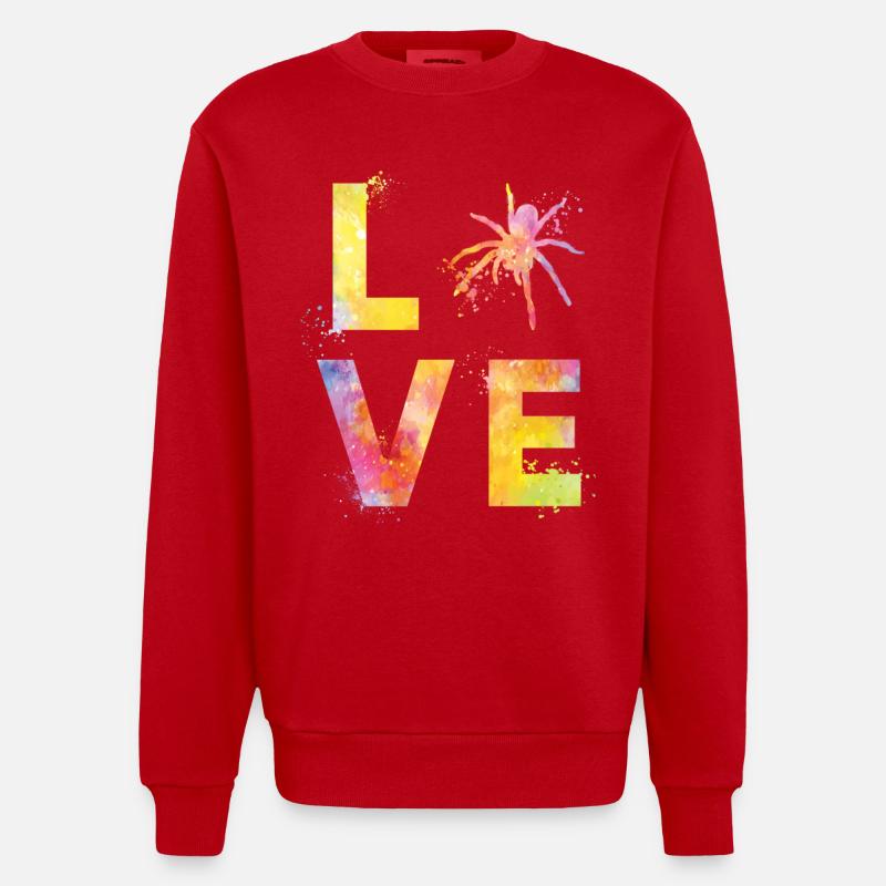 Spinnen liebe - Heavyweight Oversized Organic Crew Neck Made in EU - Rot