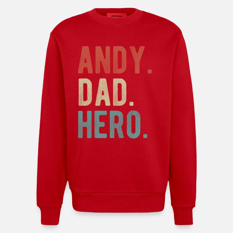 Andy Papa Held - Heavyweight Oversized Organic Crew Neck Made in EU - Rot