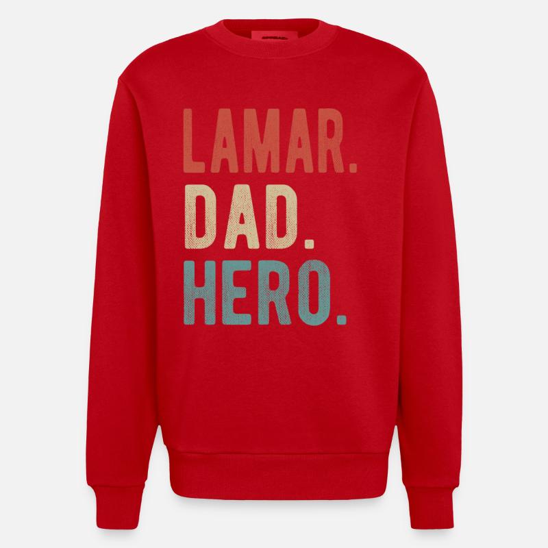 Lamar Papa Held - Heavyweight Oversized Organic Crew Neck Made in EU - Rot