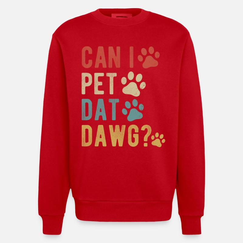 Puis-je caresser Dat Dawg ? - Sweat bio épais oversize fabriqué en UE - rouge