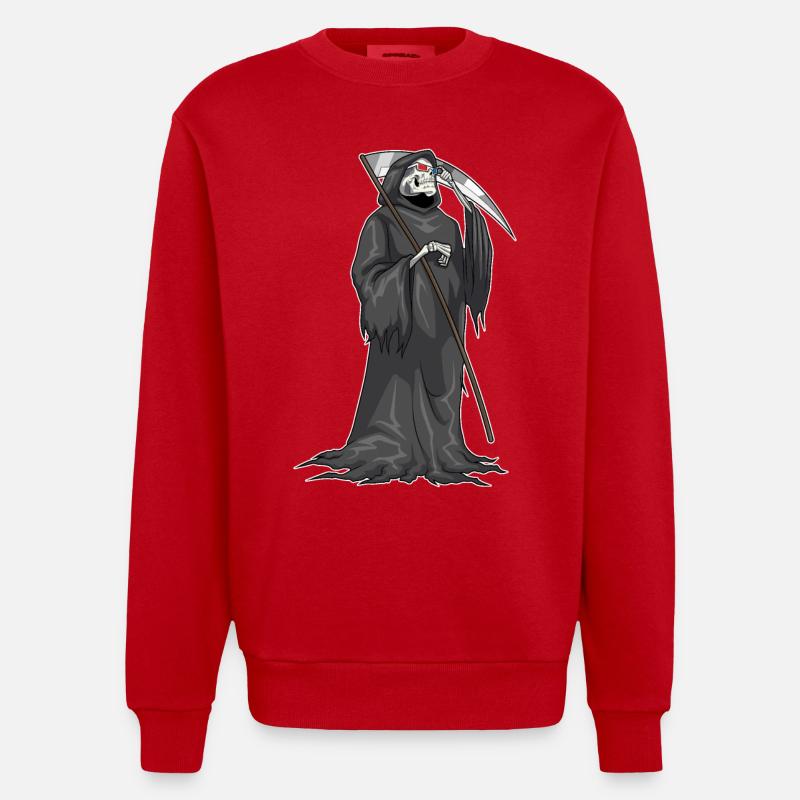 Grim Reaper Lunettes d’Halloween - Sweat bio épais oversize fabriqué en UE - rouge
