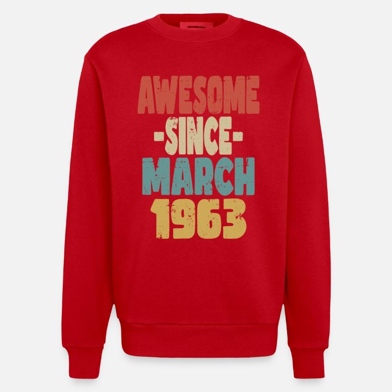 Génial mars 1963 - Sweat bio épais oversize fabriqué en UE - rouge