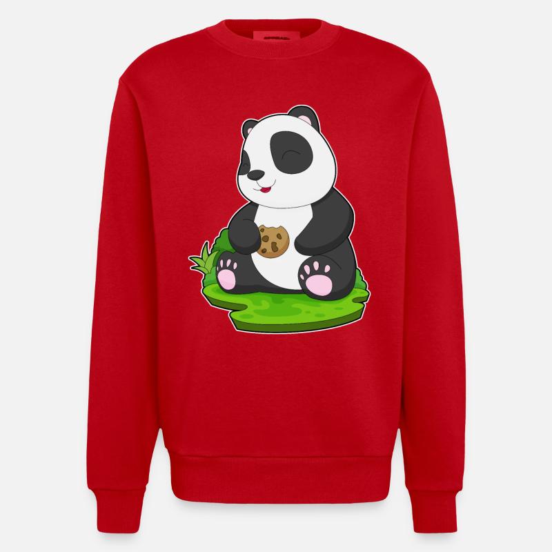 Biscuit Panda - Sweat bio épais oversize fabriqué en UE - rouge