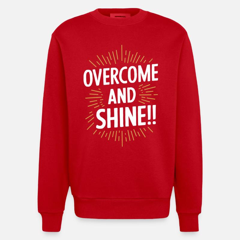 Surmonter et rayonner de motivation - Sweat bio épais oversize fabriqué en UE - rouge