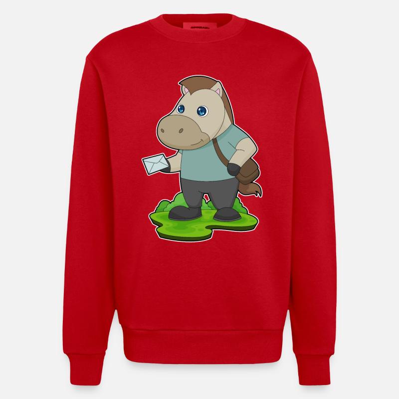 Lettre de cheval - Sweat bio épais oversize fabriqué en UE - rouge