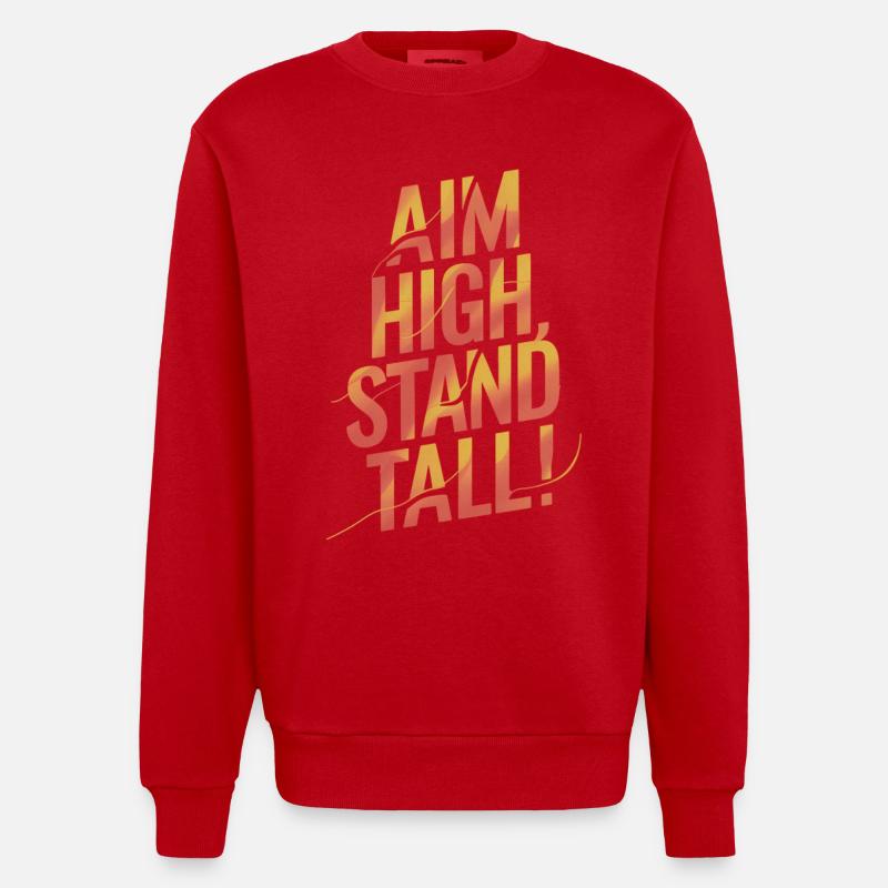 Objectifs Haut Stand Fierté Motivation - Sweat bio épais oversize fabriqué en UE - rouge