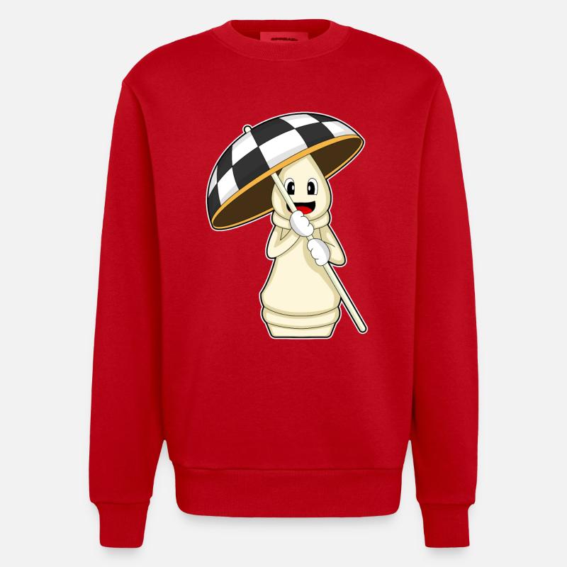 Pièce d’échecs Tour Échecs - Sweat bio épais oversize fabriqué en UE - rouge