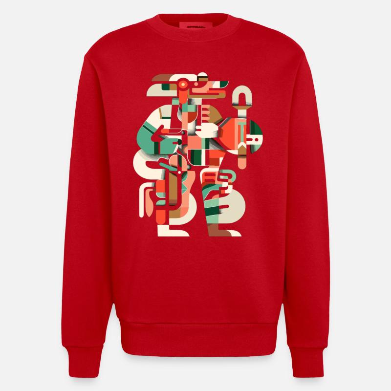 Dieu Maya Mythologie Maya Itzamna - Sweat bio épais oversize fabriqué en UE - rouge