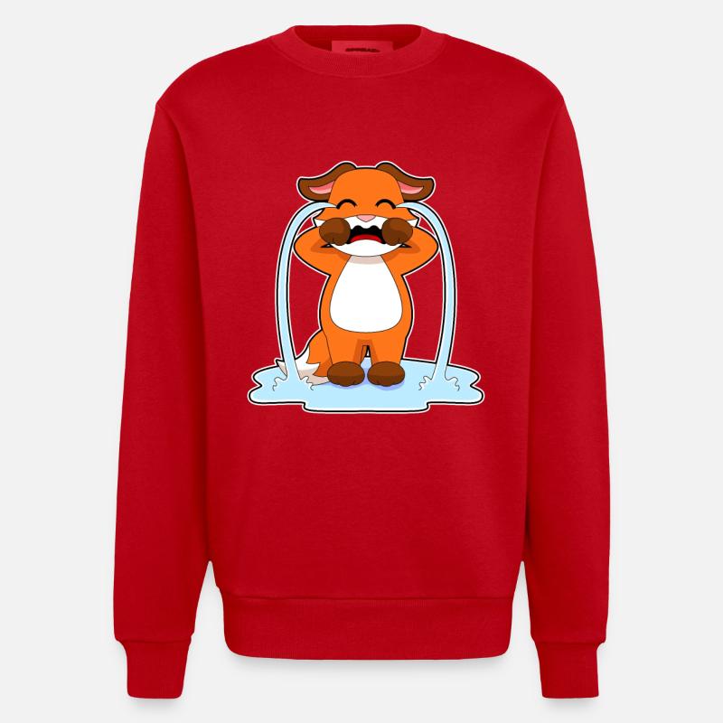 Fuchs weint - Heavyweight Oversized Organic Crew Neck Made in EU - Rot