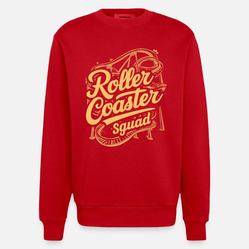 Roller Coaster Squad Adventure Fans - Sweat bio épais oversize fabriqué en UE - rouge