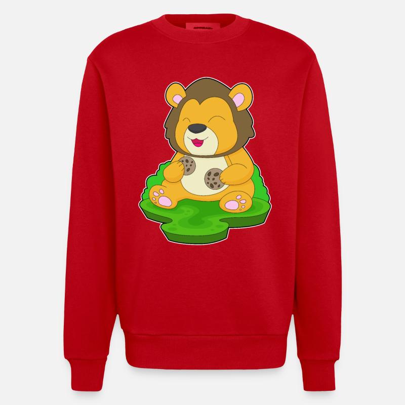 Biscuits Lion - Sweat bio épais oversize fabriqué en UE - rouge