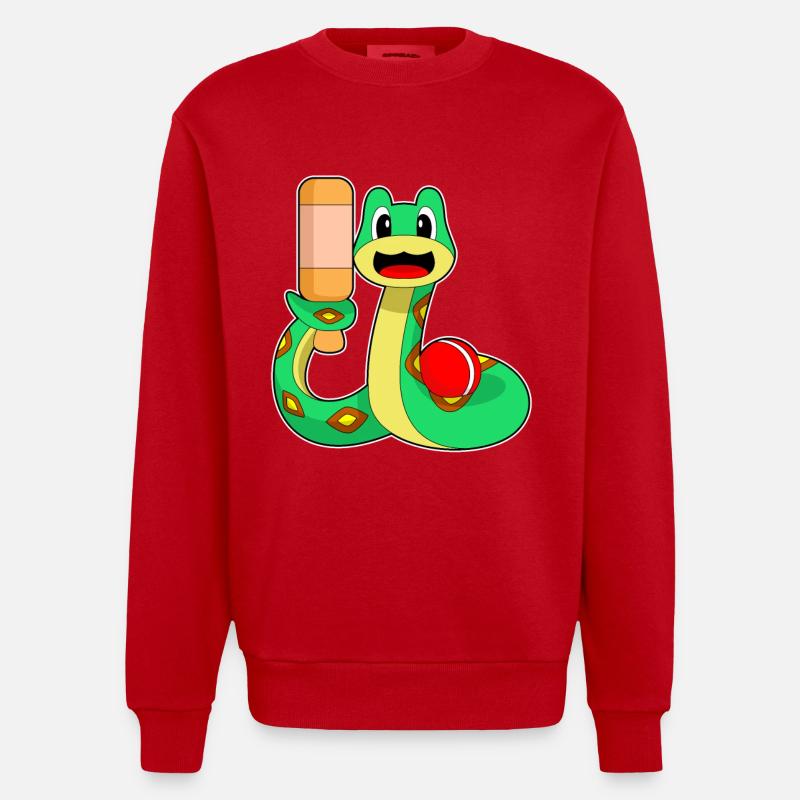 Serpent Cricket Batte de cricket - Sweat bio épais oversize fabriqué en UE - rouge