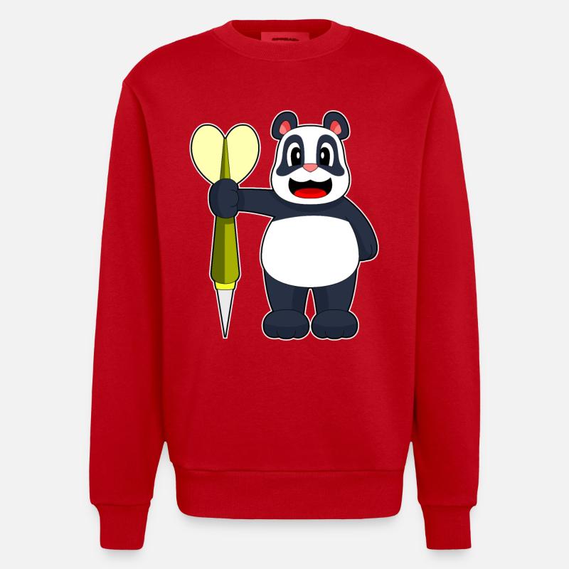 Panda Dart Dartpfeil - Sweat bio épais oversize fabriqué en UE - rouge