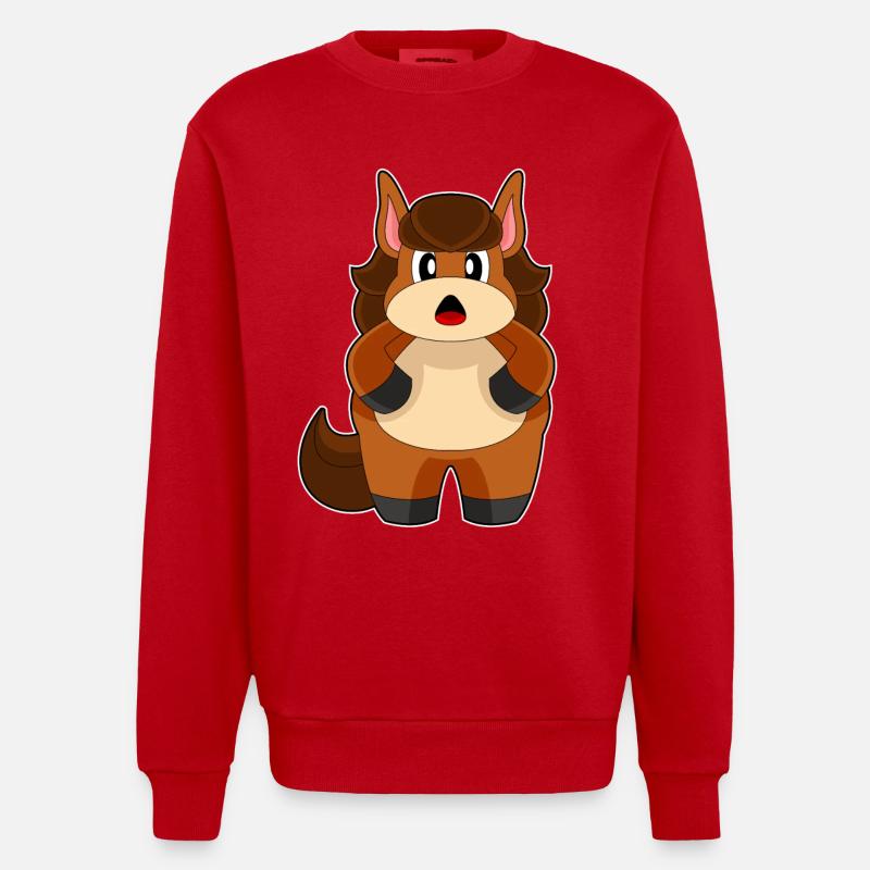 Cheval Dick - Sweat bio épais oversize fabriqué en UE - rouge