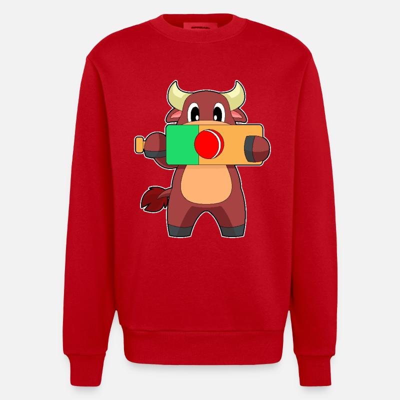 Bull Cricket Batte de cricket - Sweat bio épais oversize fabriqué en UE - rouge