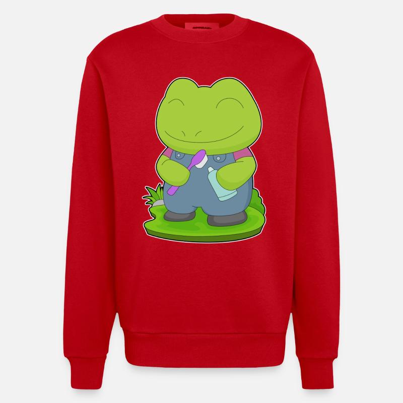 Brosse à dents Frog - Sweat bio épais oversize fabriqué en UE - rouge