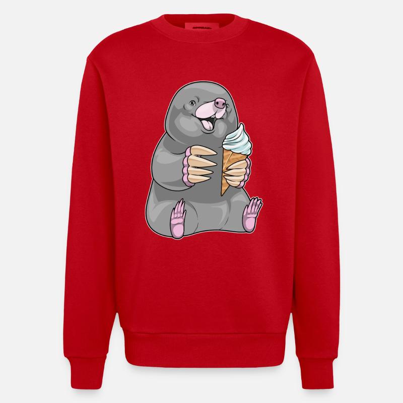 Glace Mole Waffle - Sweat bio épais oversize fabriqué en UE - rouge