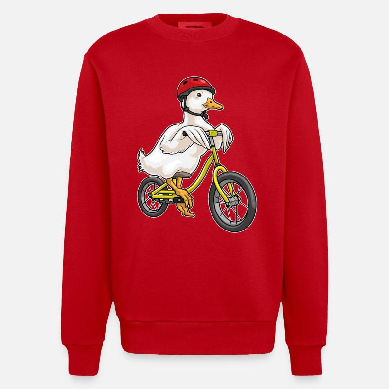 Vélo canard - Sweat bio épais oversize fabriqué en UE - rouge