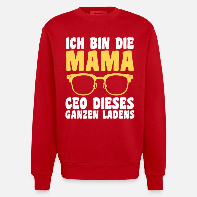 Mère Équipe Maman - Sweat bio épais oversize fabriqué en UE - rouge