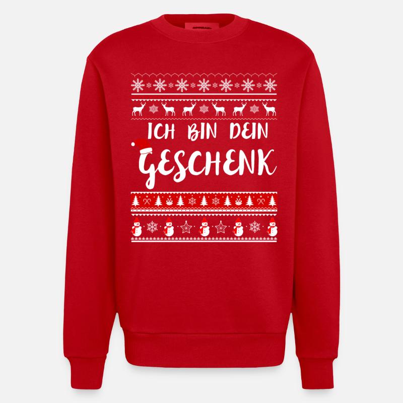 Ich bin dein Weihnachtsgeschenk - Heavyweight Oversized Organic Crew Neck Made in EU - Rot