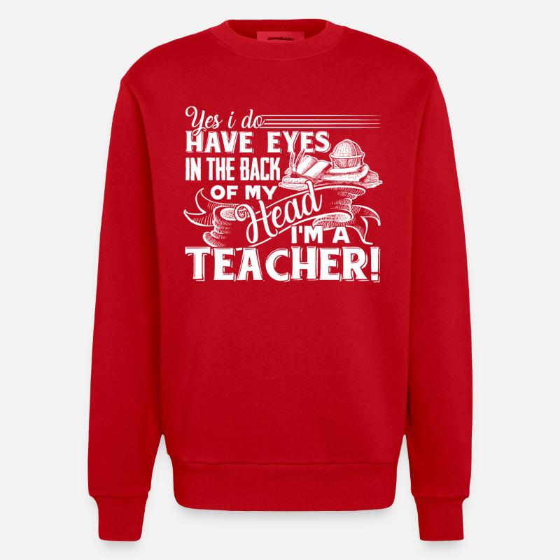 Enseignant, je suis un enseignant - Sweat bio épais oversize fabriqué en UE - rouge