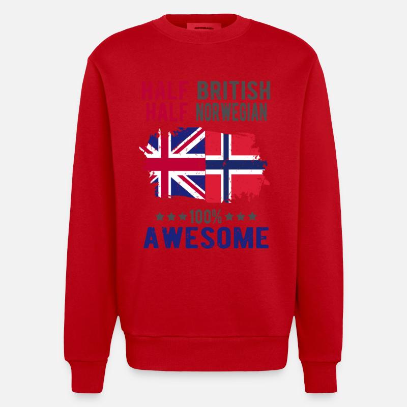 Halb Brite Halb Norweger - Heavyweight Oversized Organic Crew Neck Made in EU - Rot