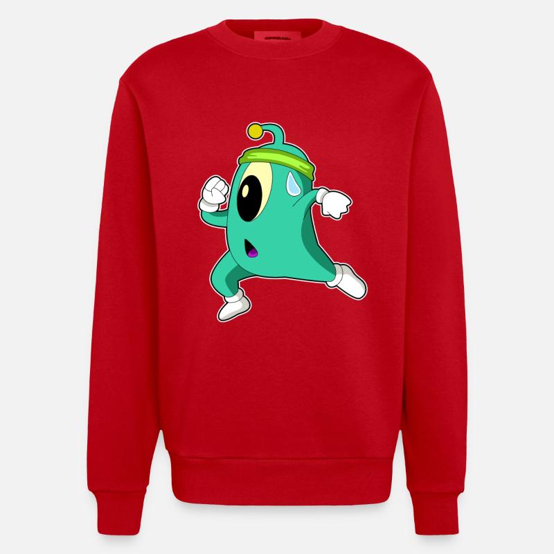 Alien as a jogger - Heavyweight Oversized Organic Crew Neck Made in EU - red