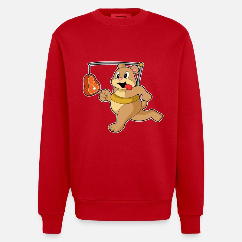 Ours comme joggeur - Sweat bio épais oversize fabriqué en UE - rouge
