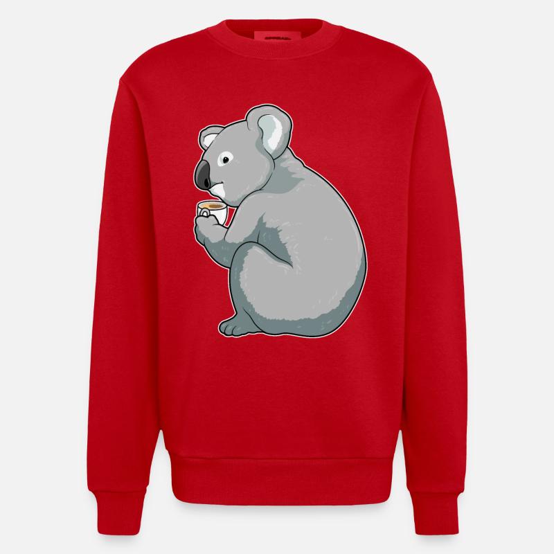 Tasse à café Koala - Sweat bio épais oversize fabriqué en UE - rouge