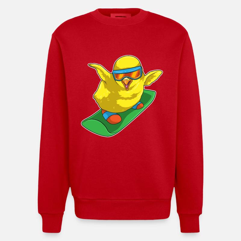 Chick Snowboarder Snowboard - Sweat bio épais oversize fabriqué en UE - rouge