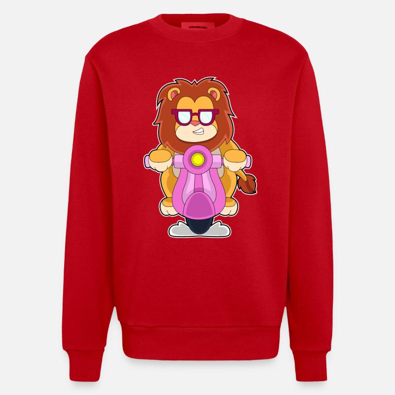Löwe Scooter - Sweat bio épais oversize fabriqué en UE - rouge