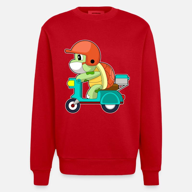 Scooter tortue - Sweat bio épais oversize fabriqué en UE - rouge