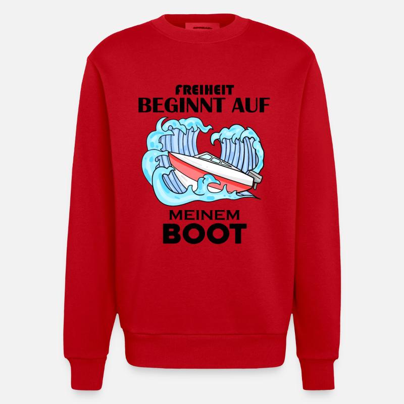 Boot Spruch Geschenk - Heavyweight Oversized Organic Crew Neck Made in EU - Rot
