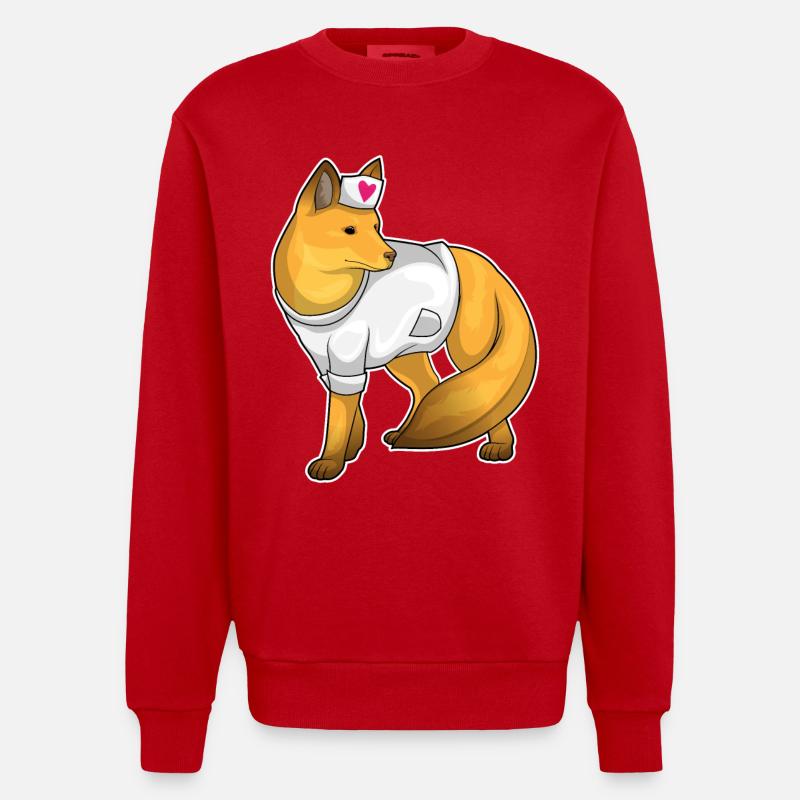 Fuchs Nurse Heart - Sweat bio épais oversize fabriqué en UE - rouge