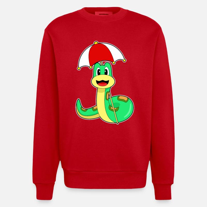 Parapluie serpent - Sweat bio épais oversize fabriqué en UE - rouge