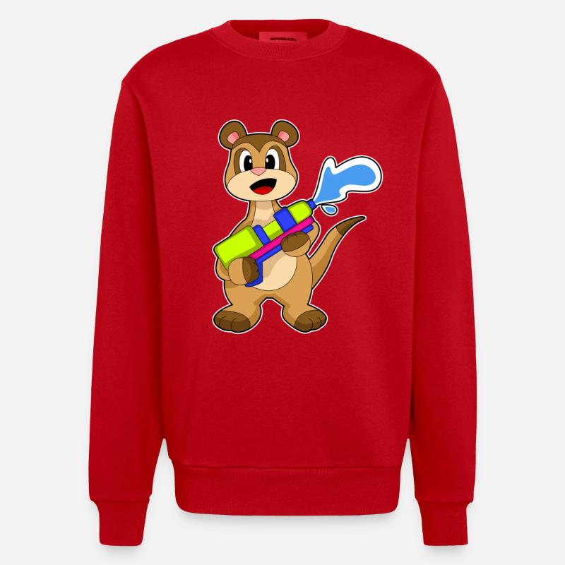 Erdmännchen Wasserpistole - Heavyweight Oversized Organic Crew Neck Made in EU - Rot