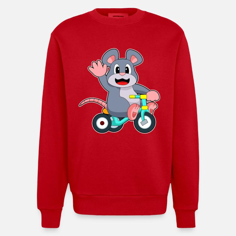 Vélo de rat - Sweat bio épais oversize fabriqué en UE - rouge