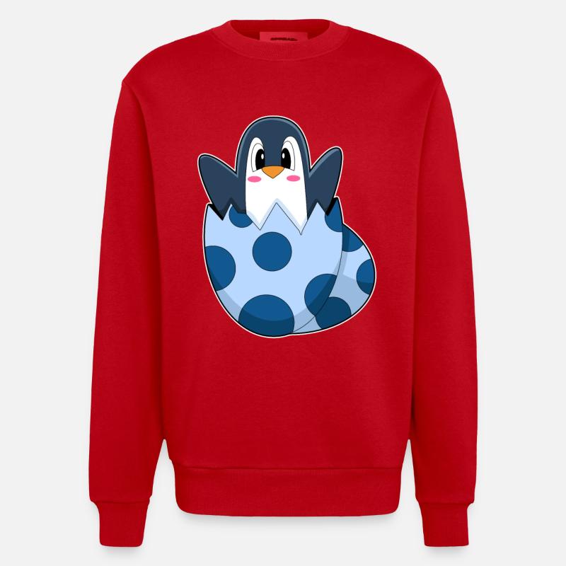 Oeuf de pingouin - Sweat bio épais oversize fabriqué en UE - rouge