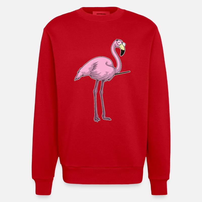 Flamingo Teacher Pointer - Sweat bio épais oversize fabriqué en UE - rouge