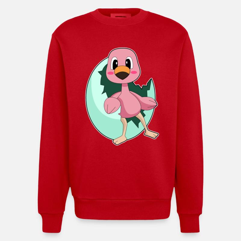 Flamingo Egg - Heavyweight Oversized Organic Crew Neck Made in EU - red