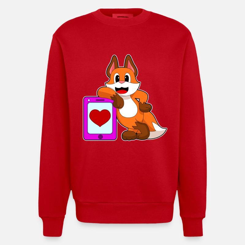 Fuchs Herz - Heavyweight Oversized Organic Crew Neck Made in EU - Rot