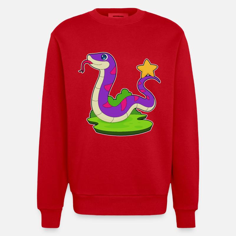 Étoile du serpent - Sweat bio épais oversize fabriqué en UE - rouge