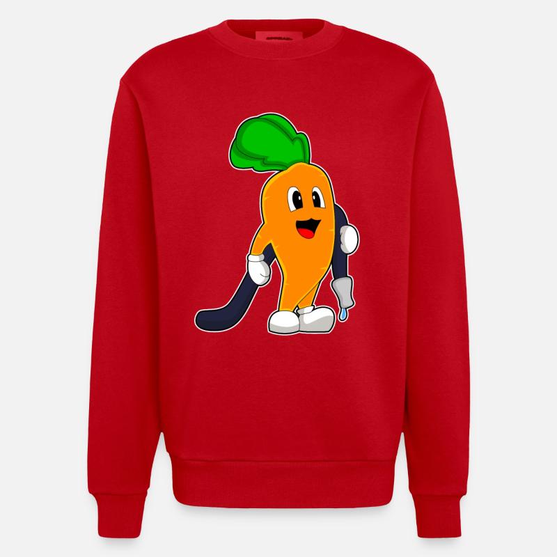 Carrot Firefighter Fire Hose - Heavyweight Oversized Organic Crew Neck Made in EU - red