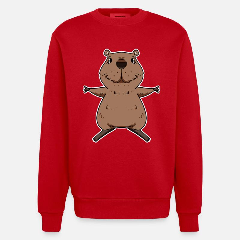 Capybara - Sweat bio épais oversize fabriqué en UE - rouge