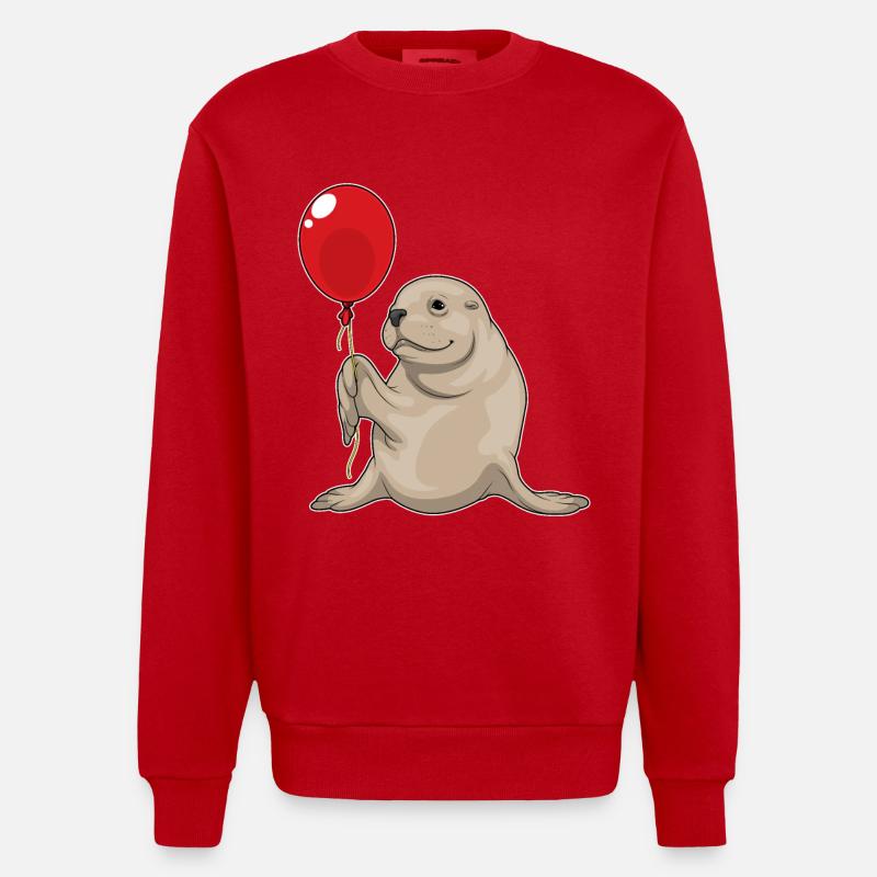 Ballon de phoque - Sweat bio épais oversize fabriqué en UE - rouge