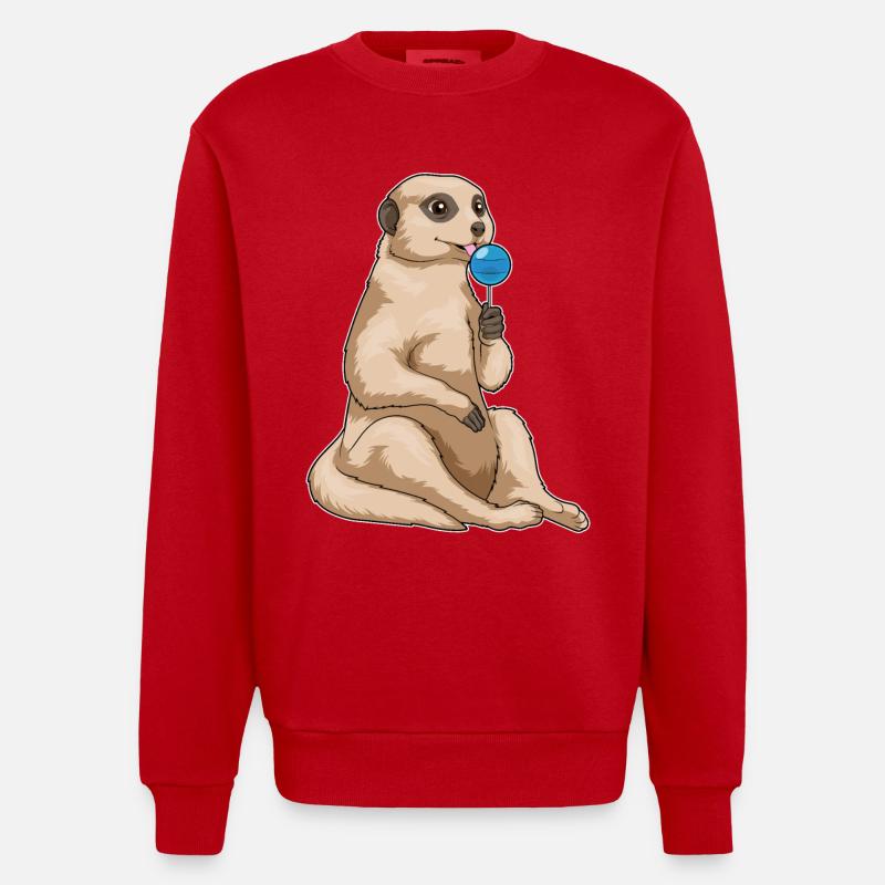 Suces suricates - Sweat bio épais oversize fabriqué en UE - rouge