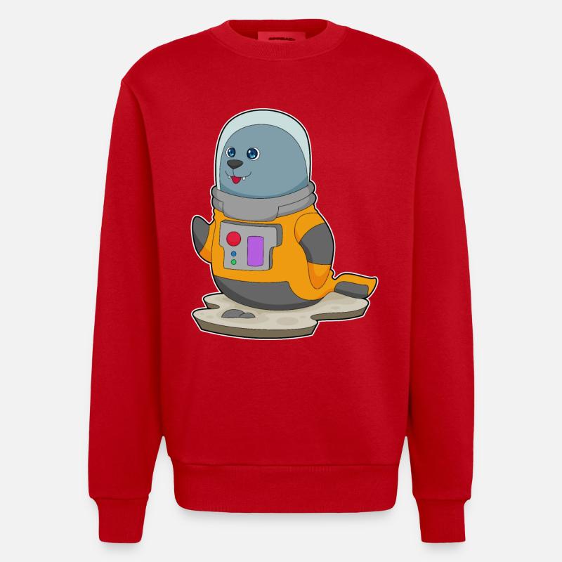 Seal Astronaut Space - Sweat bio épais oversize fabriqué en UE - rouge